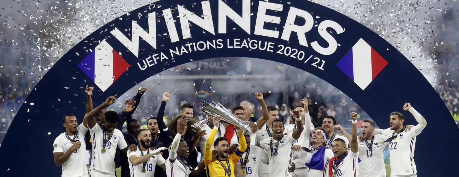 French footballers play and win the UEFA League of Nations / Day