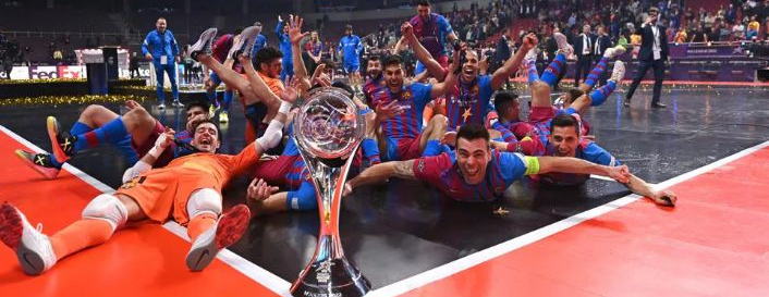 Barcelona indoor footballers win the UEFA Champions League / Day