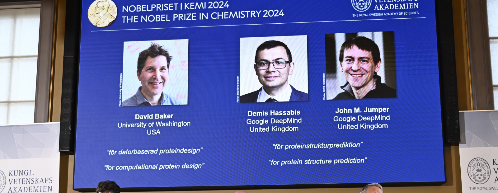 The Nobel Prize in Chemistry is awarded to three scientists for their work in protein structure prediction / Diena