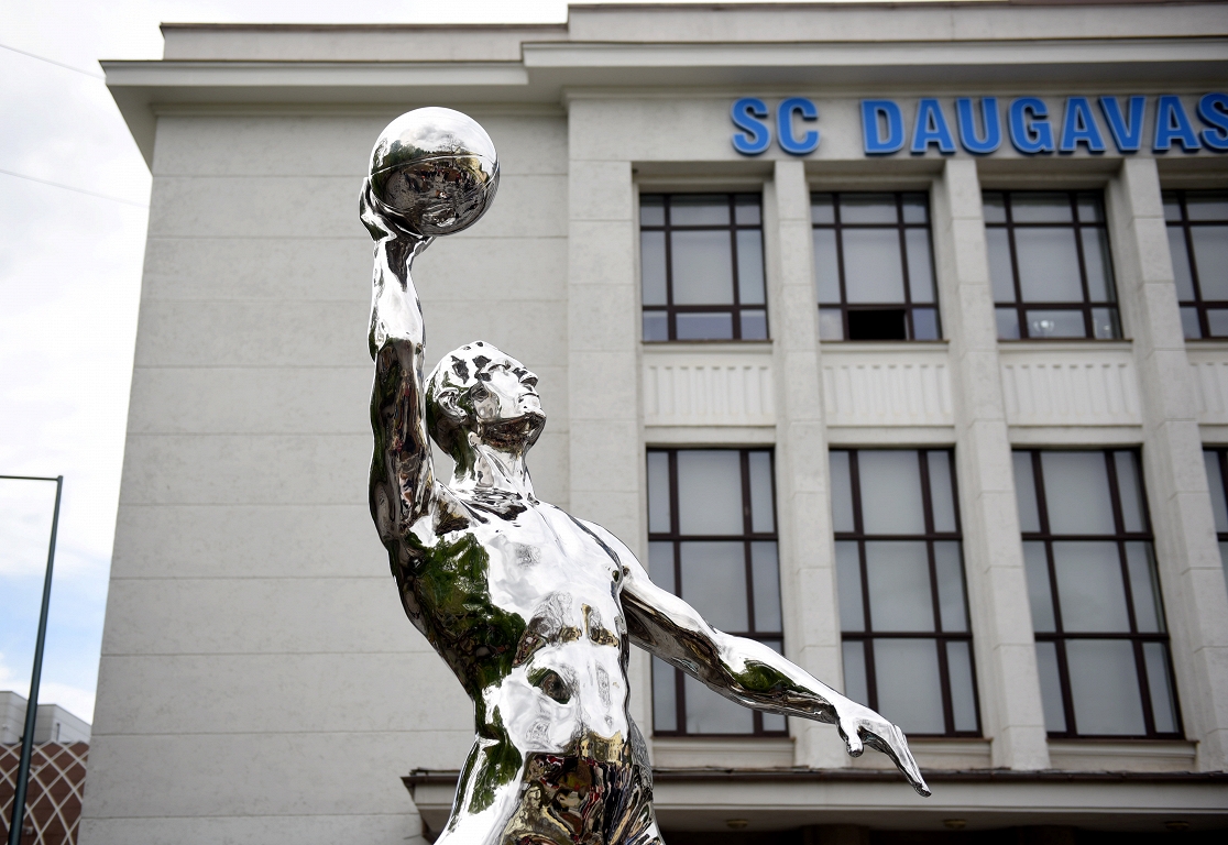 At the Daugava Sports House in Riga, a monument to the dream team 1935 coach Baumanis / day