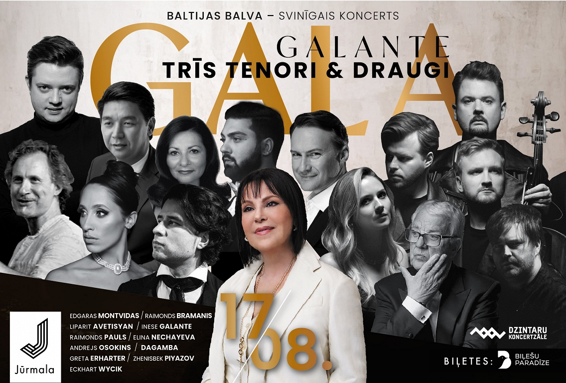 The Dzintari Concert Hall will host a festive concert Galante, three tenors & friends / day